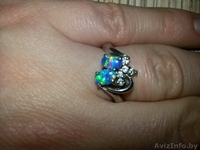 продаю кольцо серебрянное размер 17.5,4.5гр.камень опал - Изображение #2, Объявление #1227146