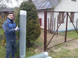 Установка забора из сетки-рабицы