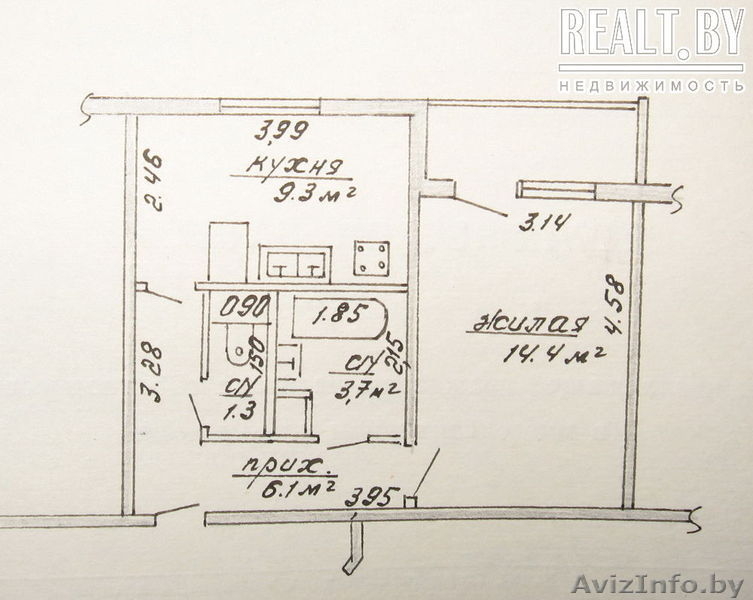 Продажа 1 комнатной квартиры, г. Борисов, ул. Днепровская, дом 53 - Изображение #2, Объявление #706355