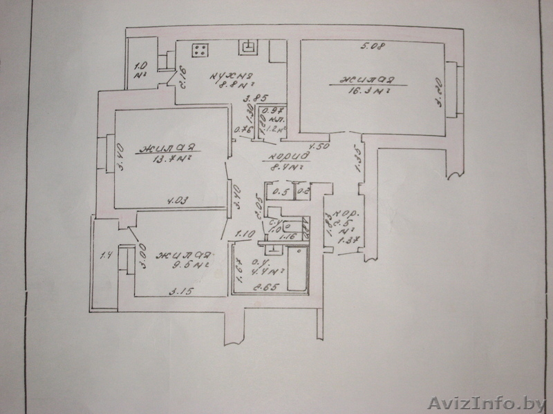 Продается 3-х комнатная квартира в Борисове по ул. Гагарина, 64 - Изображение #2, Объявление #1040025