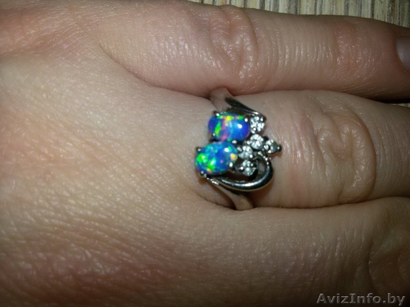 продаю кольцо серебрянное размер 17.5,4.5гр.камень опал - Изображение #2, Объявление #1227146