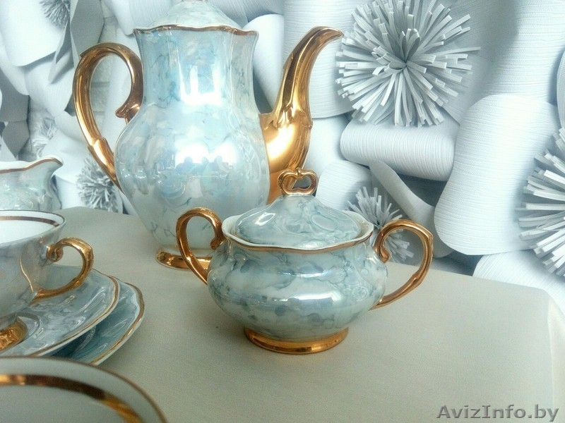 Чайный польский сервиз на 4 персоны в наборе чайник, сахарница, сливочница - Изображение #1, Объявление #1544453